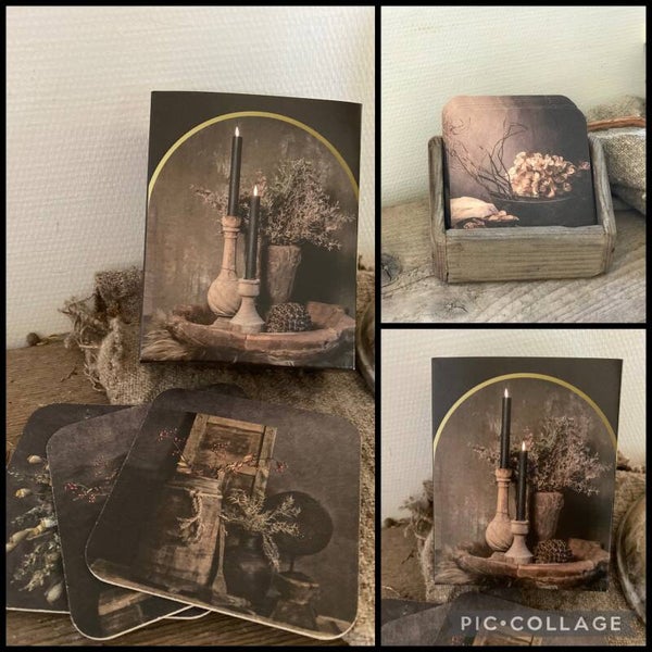 Set 20 viltjes in een kadoverpakking met een houten bakje