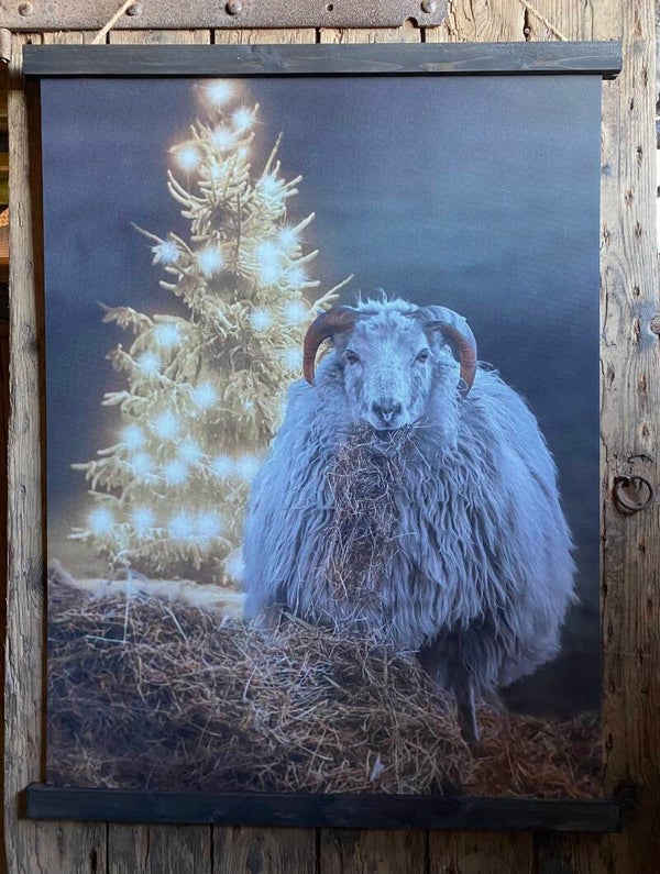 Wanddoek schaap en een kerstboom nr283