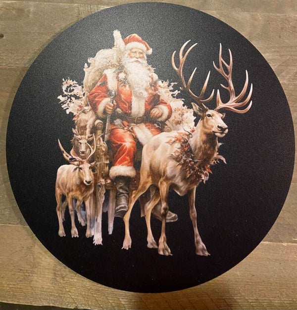 Kerstman in de slee, zwart