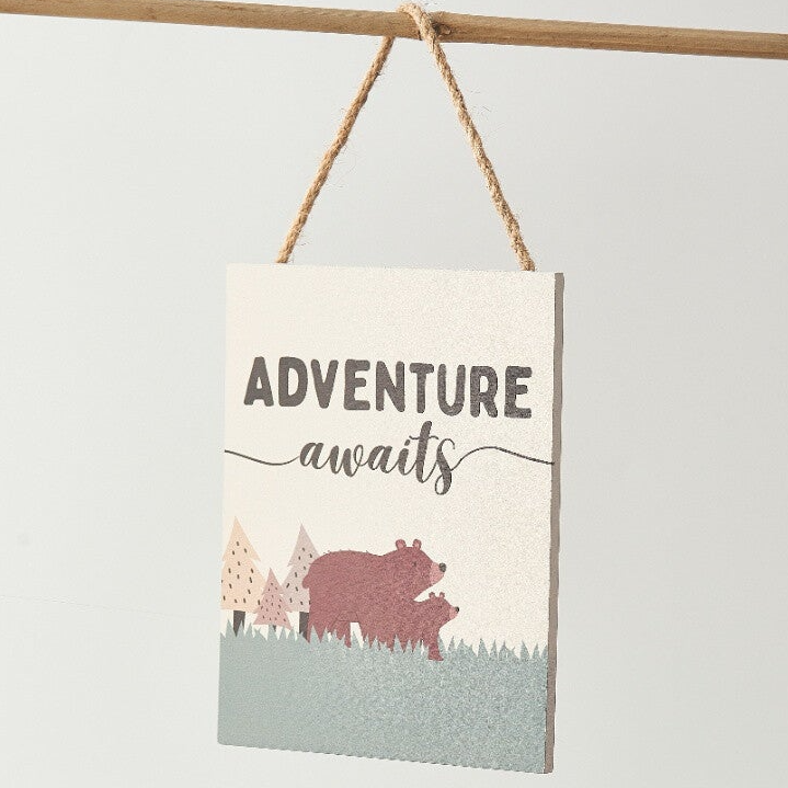 'Adventure Awaits' Wooden Sign