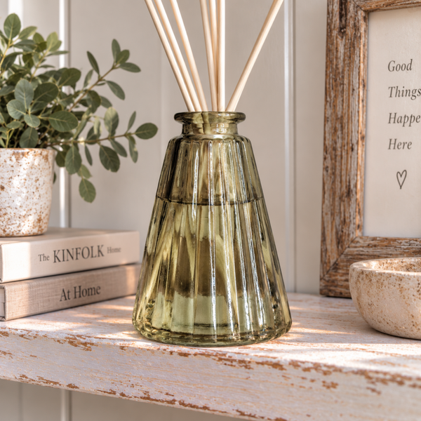 Tapered Glass Decanter - Vintage green
