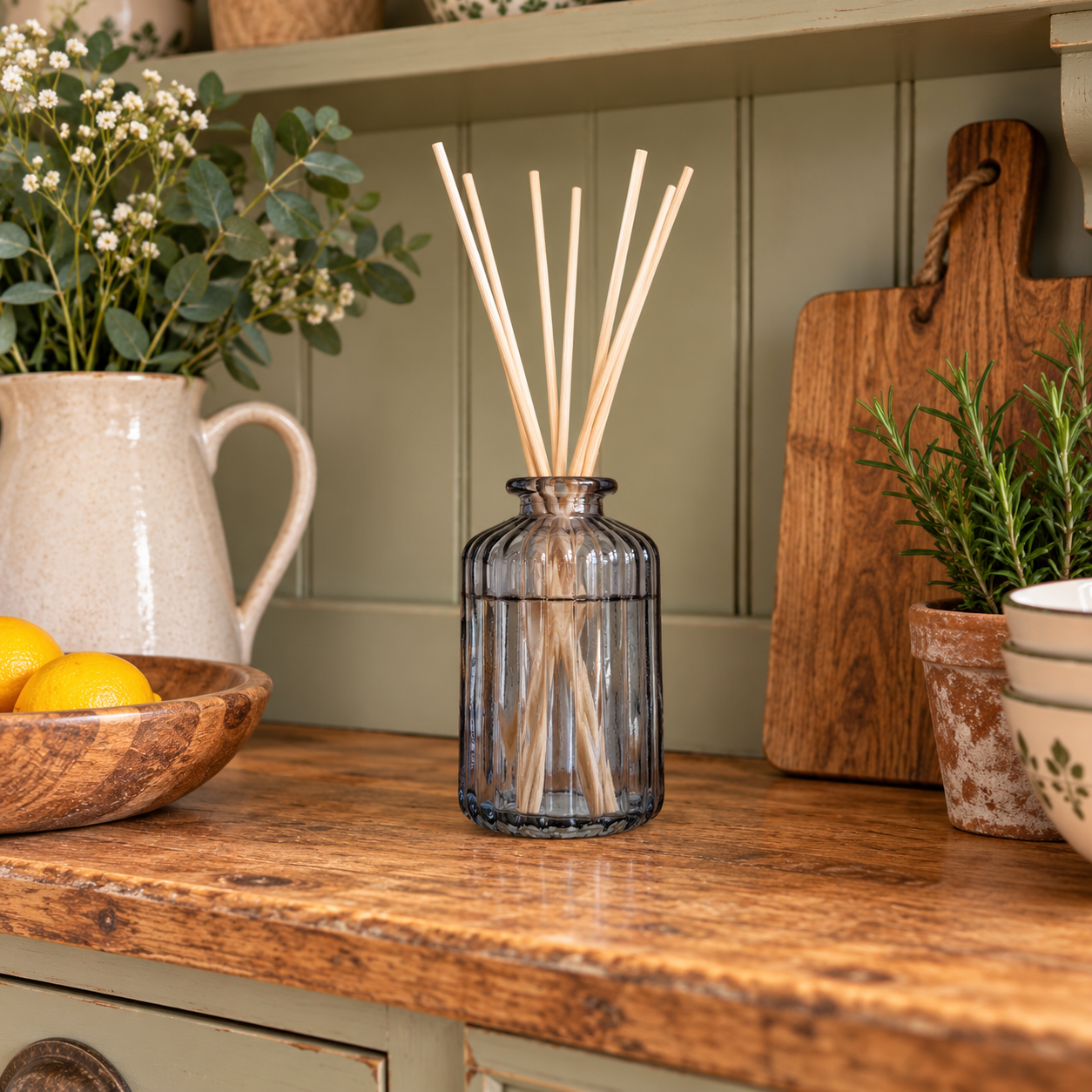 Ribbed Diffuser Decanter - Azure