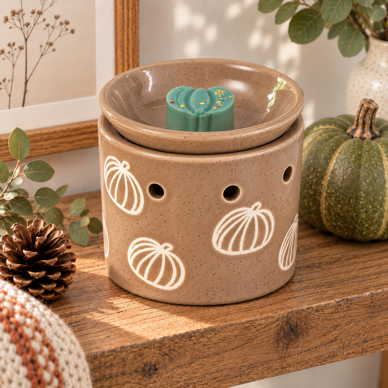 Autumnal burner with removable dish - Mocha