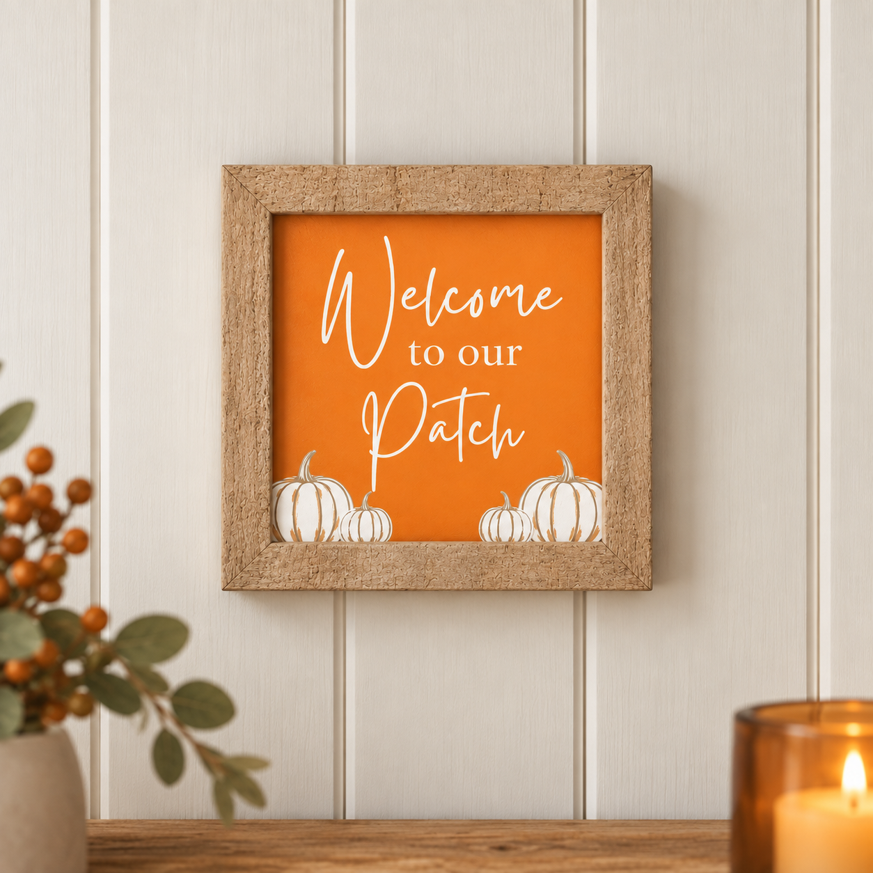 'Welcome to our patch' - Wooden sign
