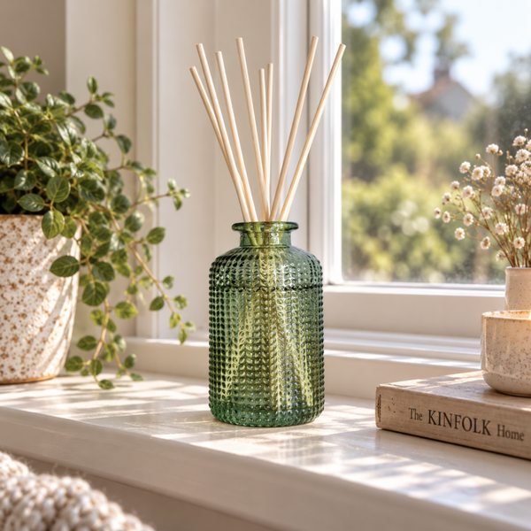 Dappled Glass Decanter - Vintage Green