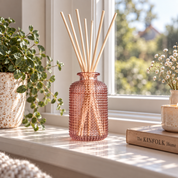 Dappled Glass Decanter - Blush