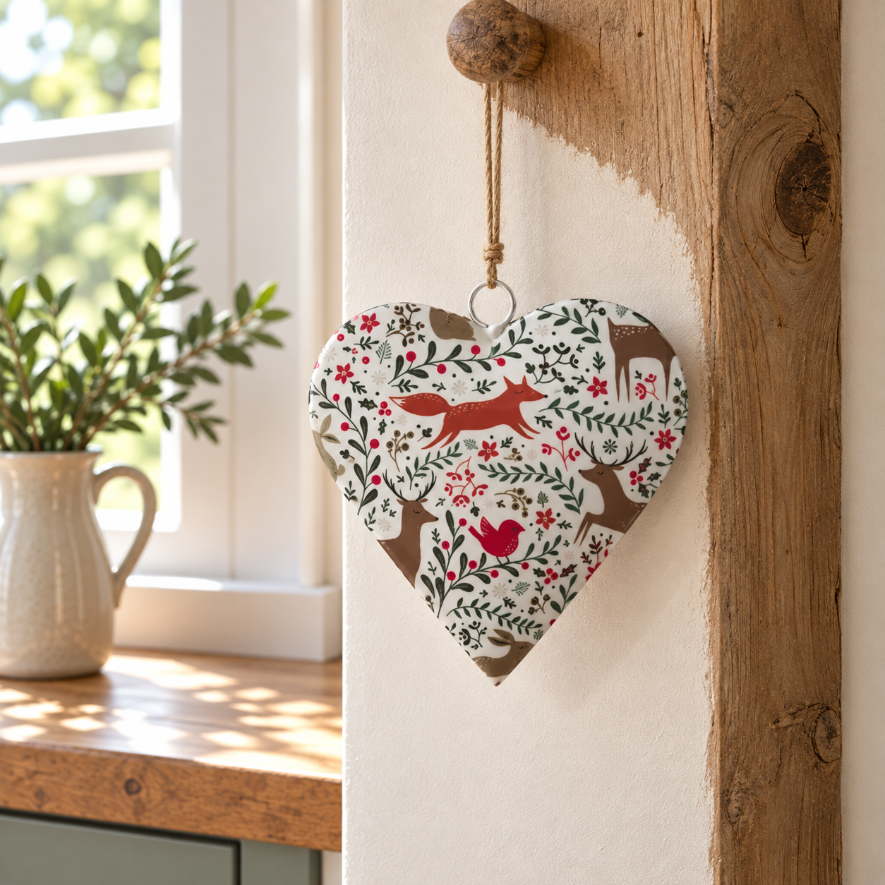 Woodland animals - Heart hanger