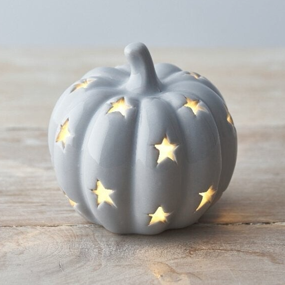 LED ceramic pumpkin - Grey