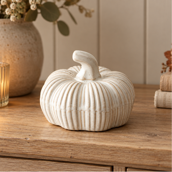 Rustic Ceramic Pumpkin 8cm