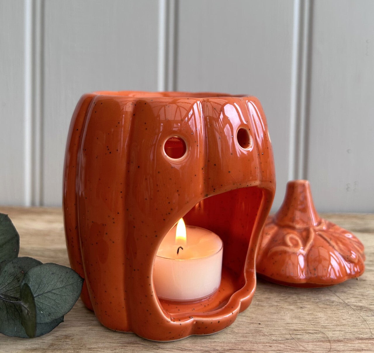 Pumpkin burner with lid - Orange