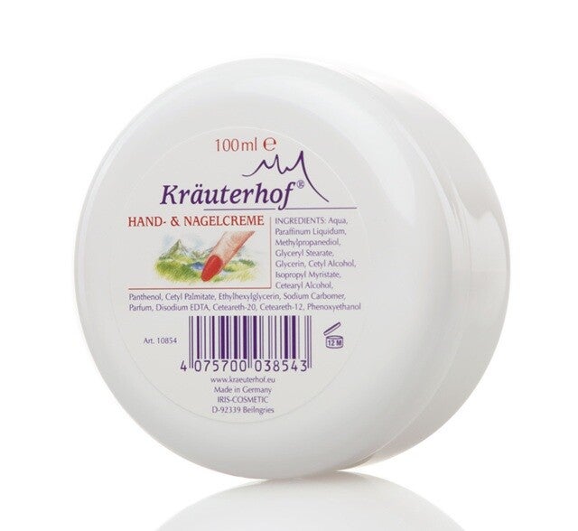 Kräuterhof Hand and Nail Cream is een handcrème die snel in de huid wordt opgenomen
