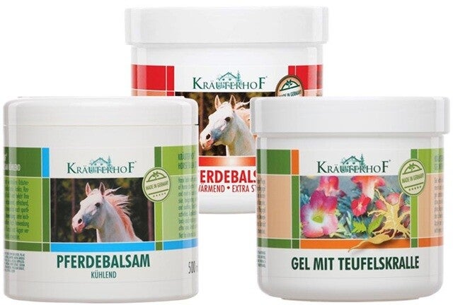 3 Potten Kräuterhof® gouden drie  (verwarmend, verkoelend & duivelsklauw) 500ml per pot