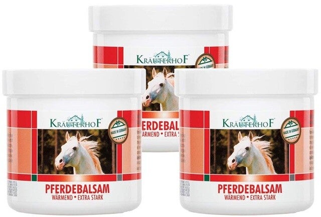 3 Potten Kräuterhof® verwarmende paardenbalsem 500ml per pot