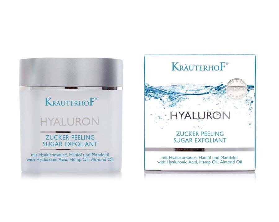Kräuterhof® gezichtsscrub Hyaluron suiker exfoliant