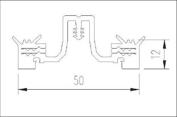 1020 EPDM-Pfostendichtung 50 mm