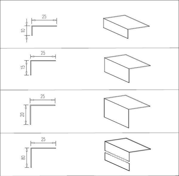 5450 - 5476 Abschlusswinkel inklusive Schrauben