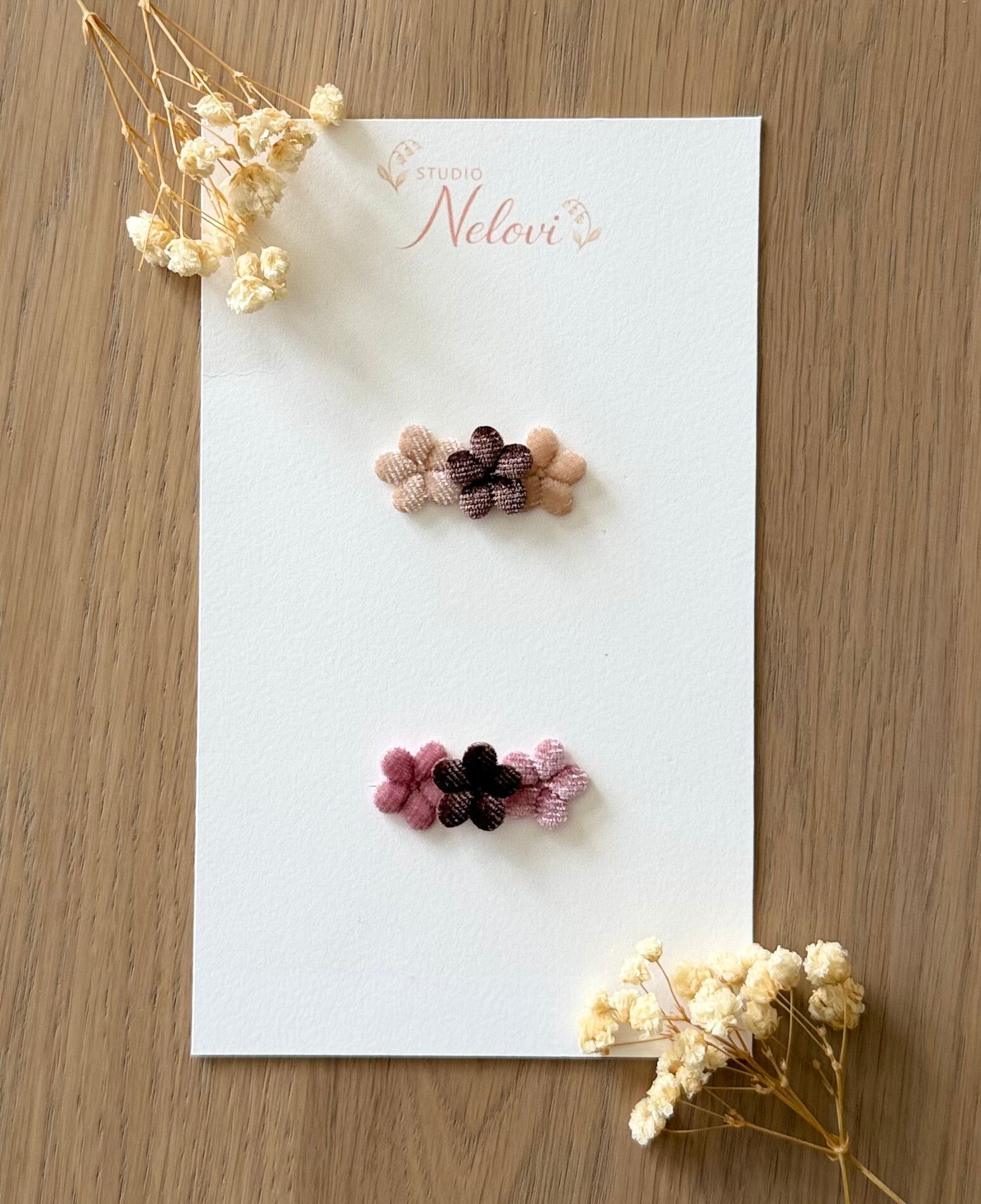 Bloesemliefjes velours beige