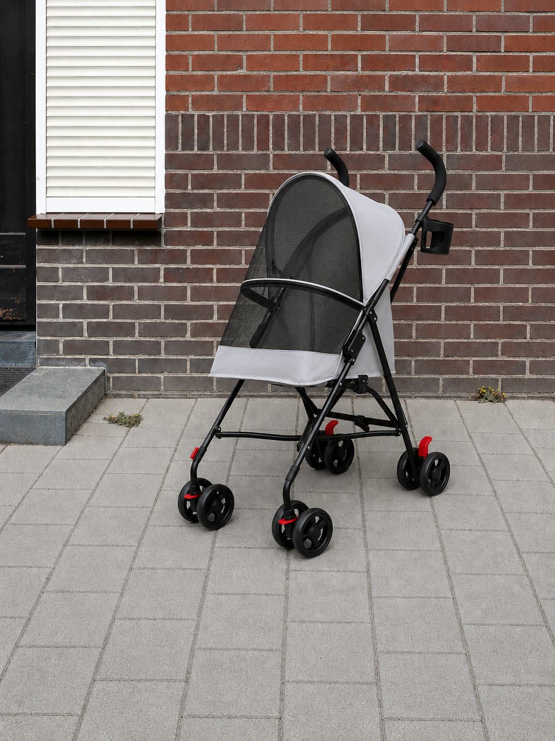 Opvouwbare honden buggy grijs