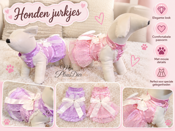 Honden PRINSESSEN jurk - Roze of Paars
