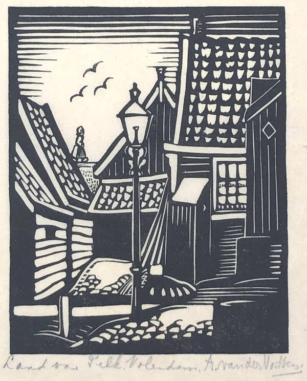 André van der Vossen (1893–1963)  Houtsnede 'Land van Pelk'* ~1925  Gesigneerd met potlood