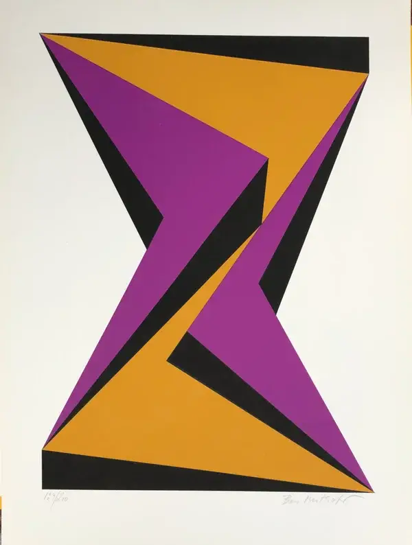 Ben Muthofer (Born 1939 Germany)  Zeefdruk 'Untitled' circa 1970  Gesigneerd met potlood