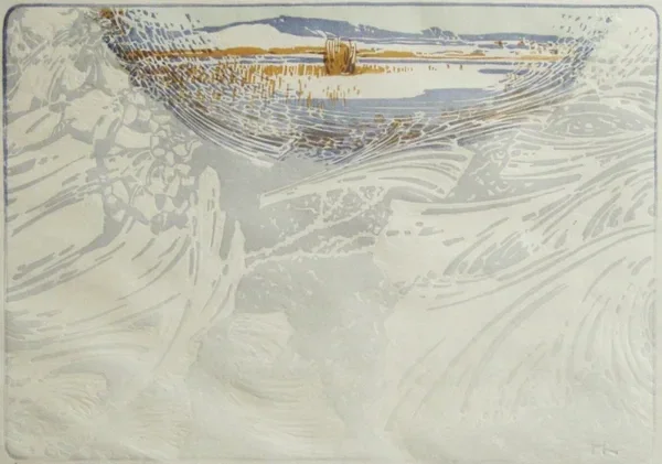 Heine Rath (1873-1920)  Kleurenhoutsnede 'IJsbloemen' ~1910