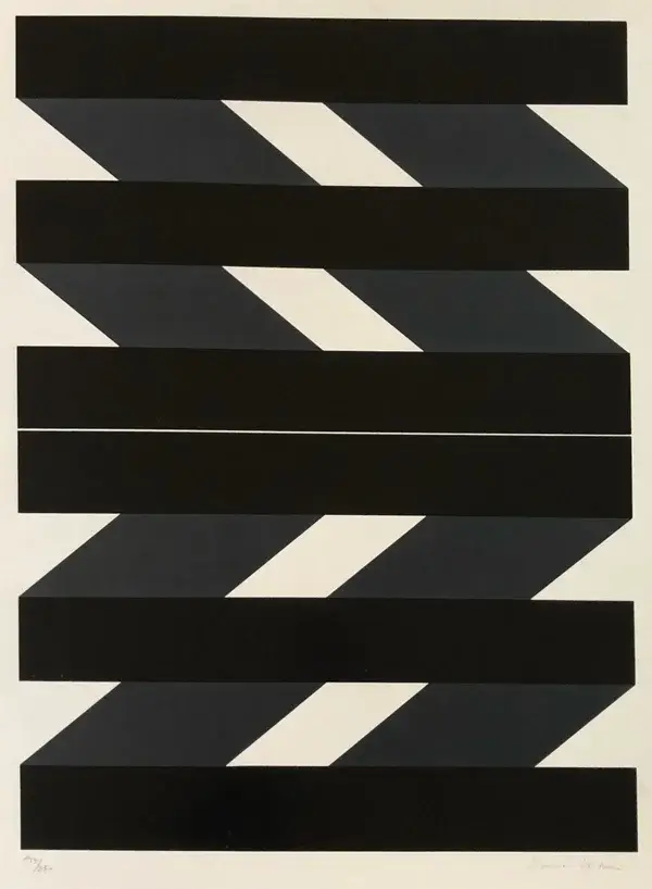 Imre Kocsis (Ungarn 1937-1991)  Zeefdruk/Seriegrafie 'Untitled, ~1969  Gesigneerd met potlood