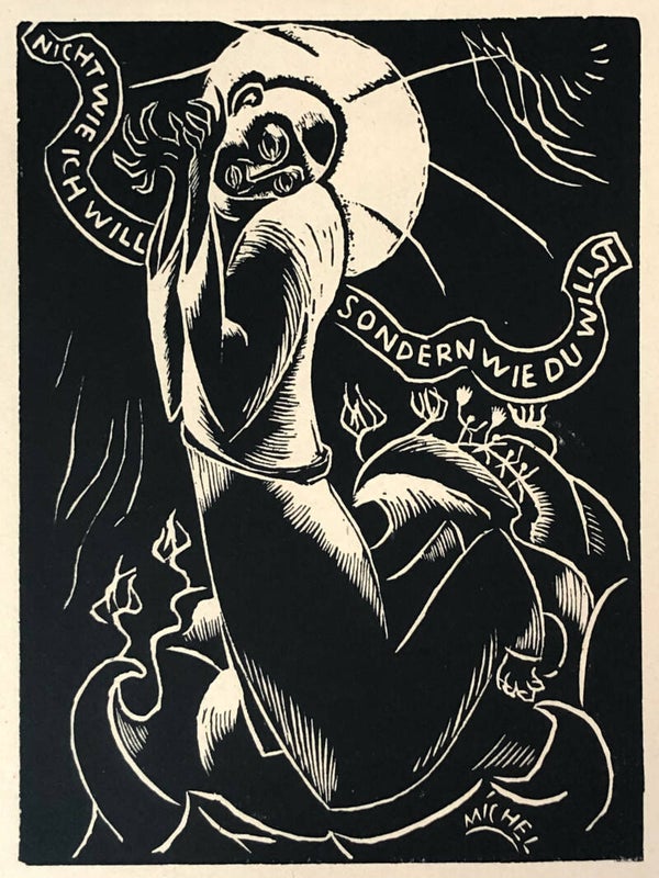 Karl Michel (1885-1966)  Houtsnede 'Op de olieberg' ~1924