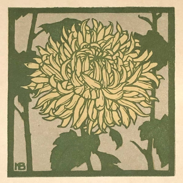 Max Bucherer (1885–1959)  Kleurenhoutsnedeoutsnede 'Chrysant' ~1910