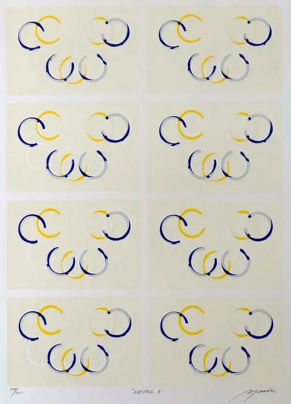 Rafael Bogarin (1946)  Kleurenzeefdruk/seriegrafie 'Untitled' 1972  Gesigneerd met potlood