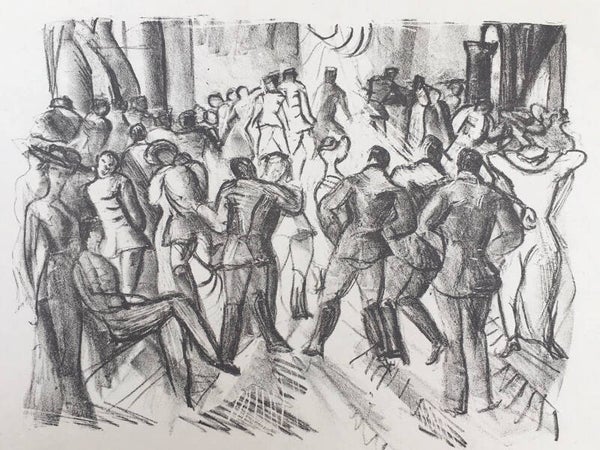 Rudolf Großmann (1882-1941) Lithografie 'Tanzabend - Huzarennball (Berliner Bilder VII)' ca. 1914
