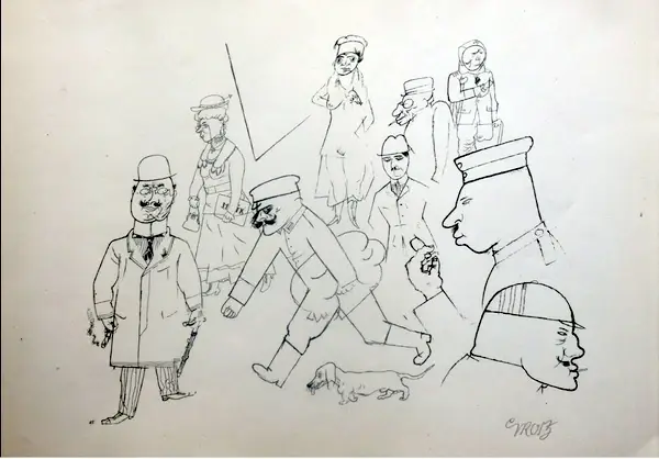 George Grosz (Berlin 1893-1959)  Transfer-lithografie 'Nach Ladenschluß' 1922  Gesigneerd met potlood