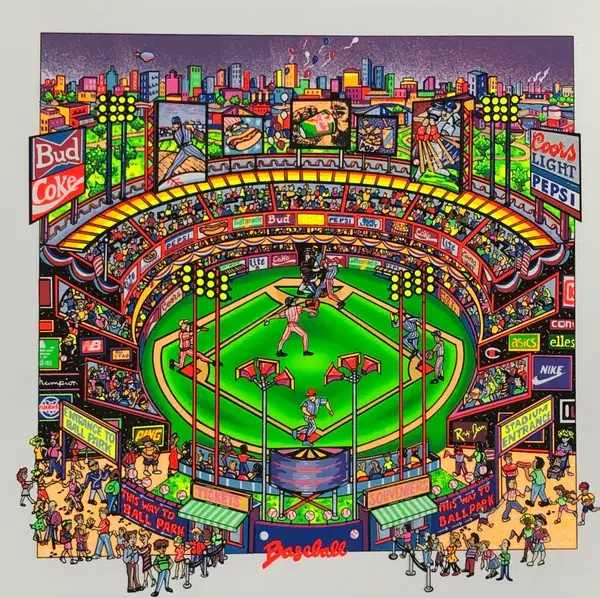 Susannah McDonald (USA 1954)  Kleurenlithografie 'Baseball' 1996