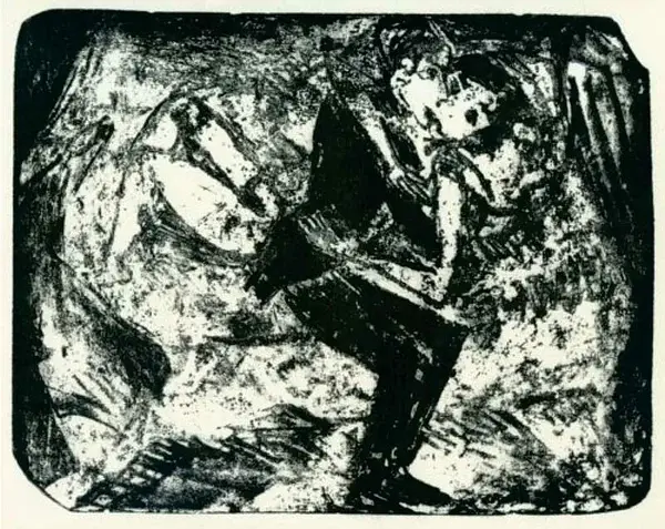 Werner Gothein (Germany 1890-1968)  Lithografie 'Kus' ~1918