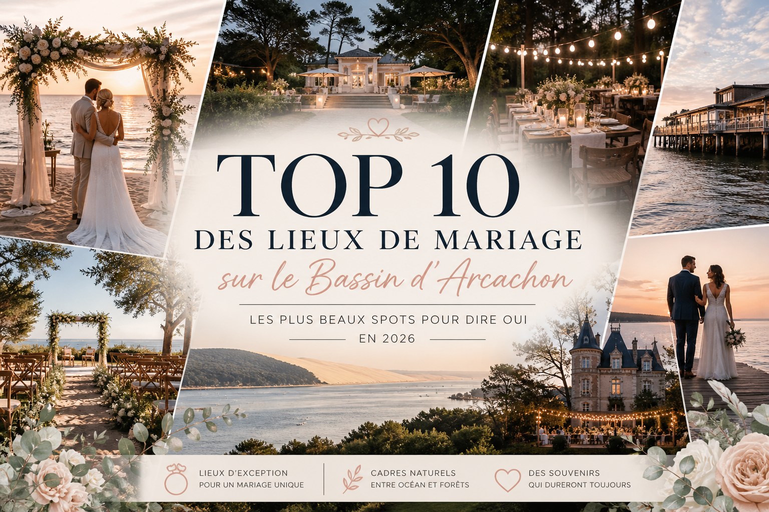 top 10 des lieux de mariage sur le Bassin d'Arcachon