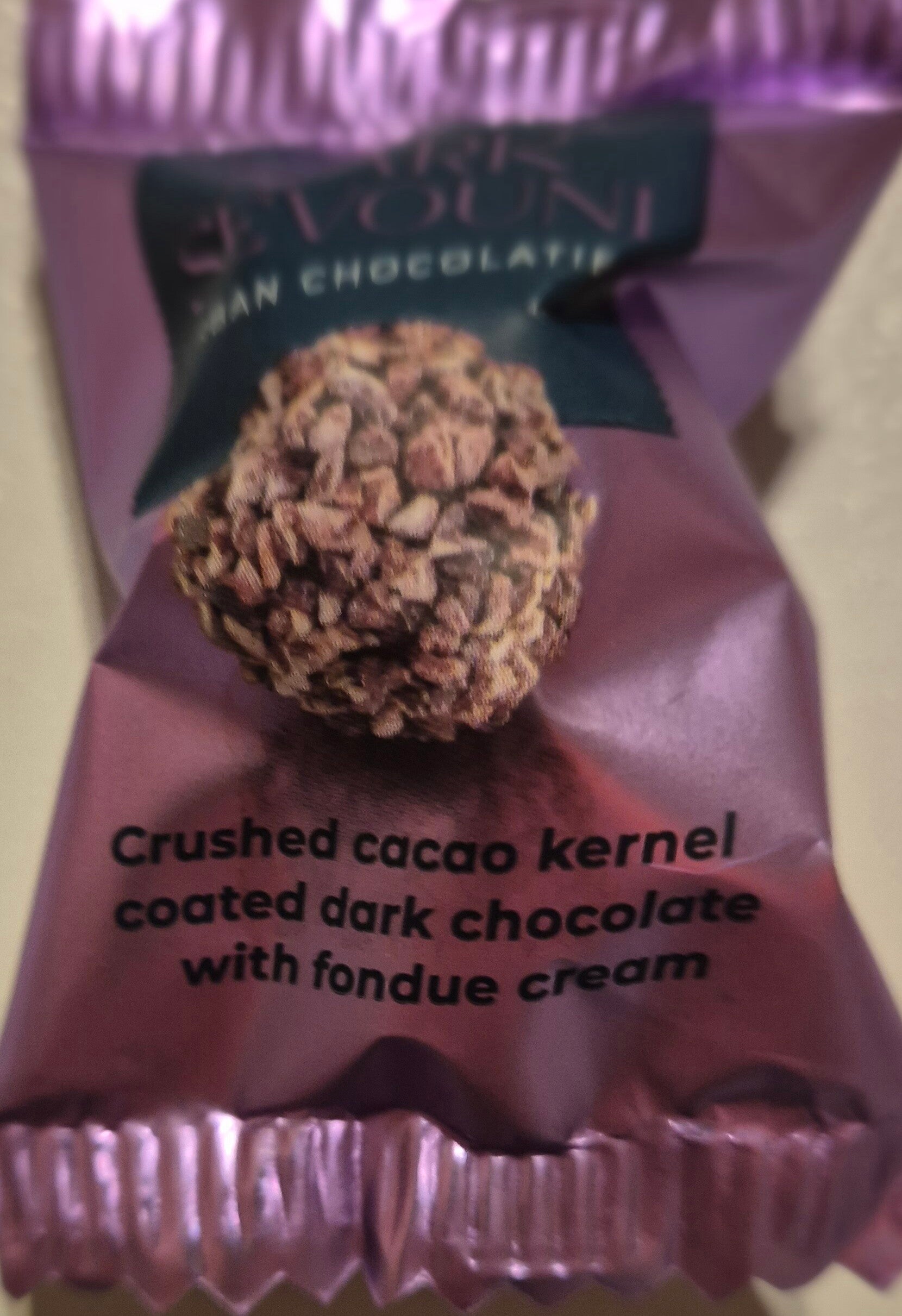 Schoko Pralinen Kugel  mit dunkler Schokolade und Fondue Creme 12g