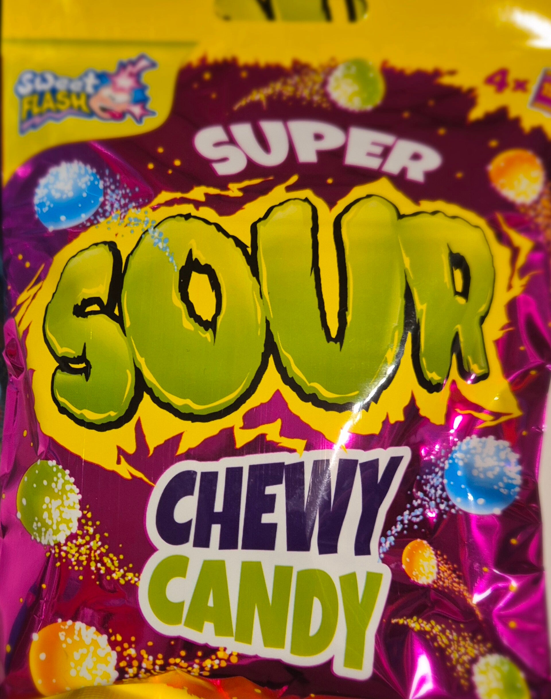 Sweet Flash Super Sour Chewy Candy 4x15g