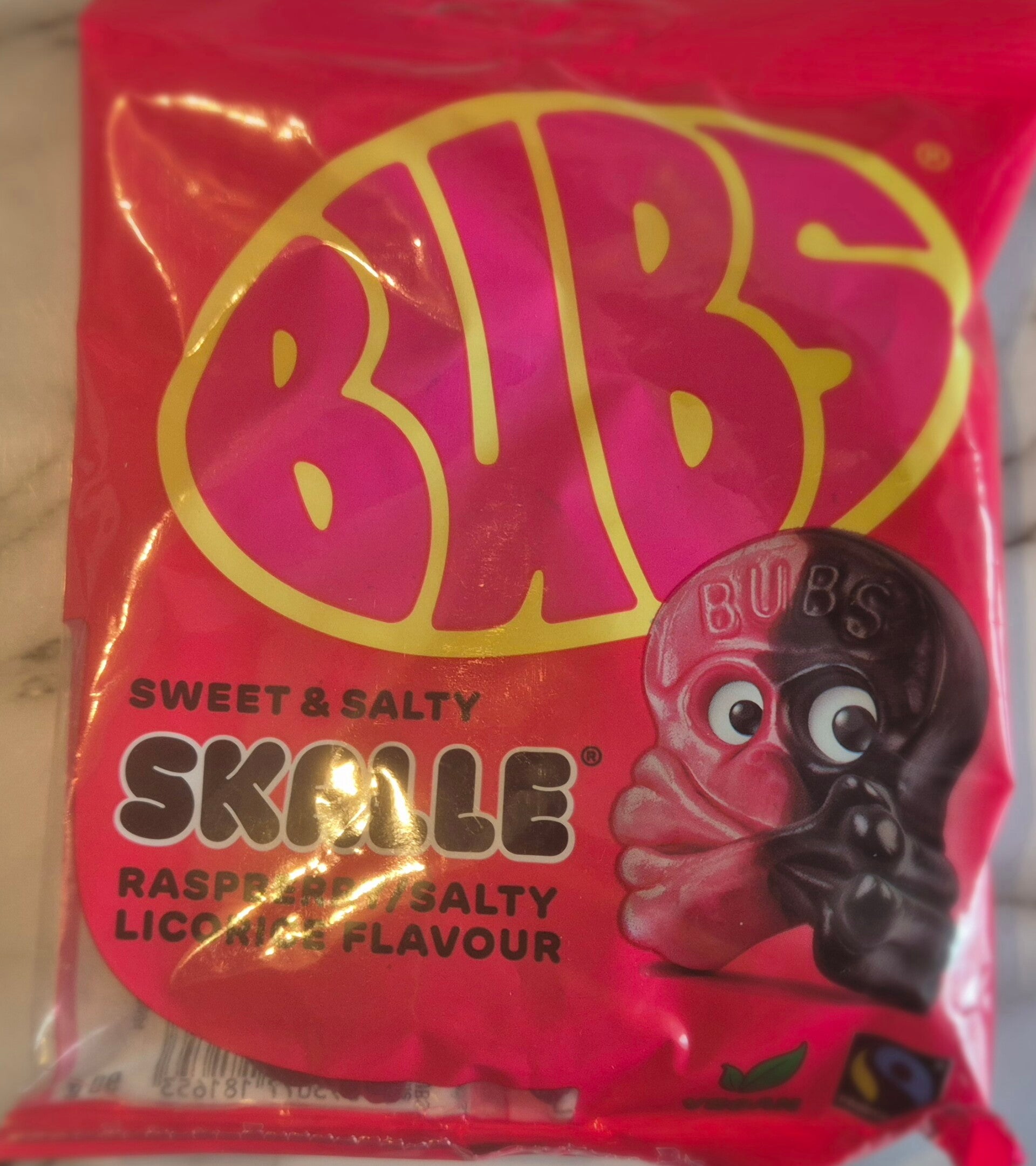 Bubs Skulls Raspberry Liquorice 90g