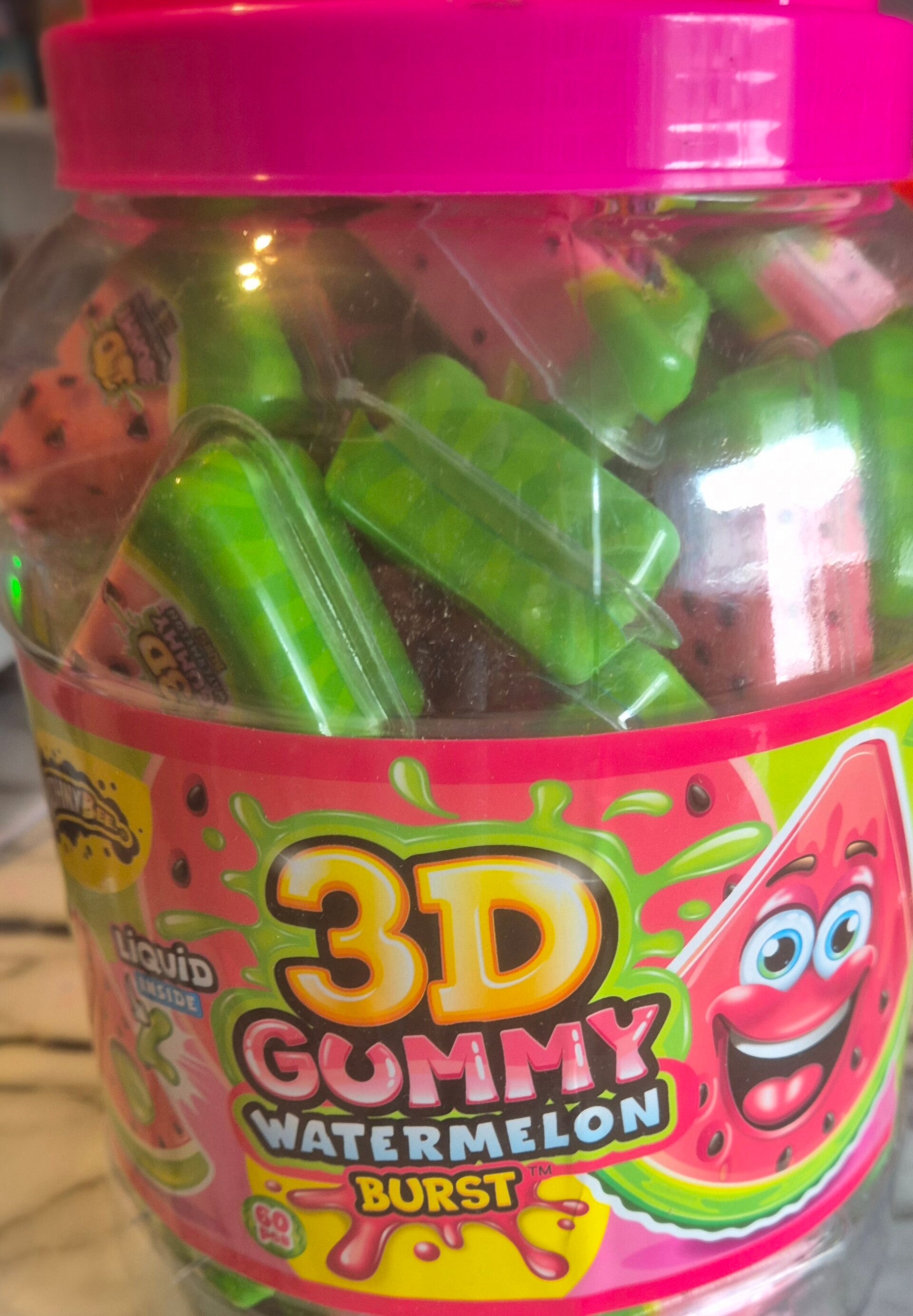 3 D Gummy Wassermelone mit flüssigen kern 1 Stück