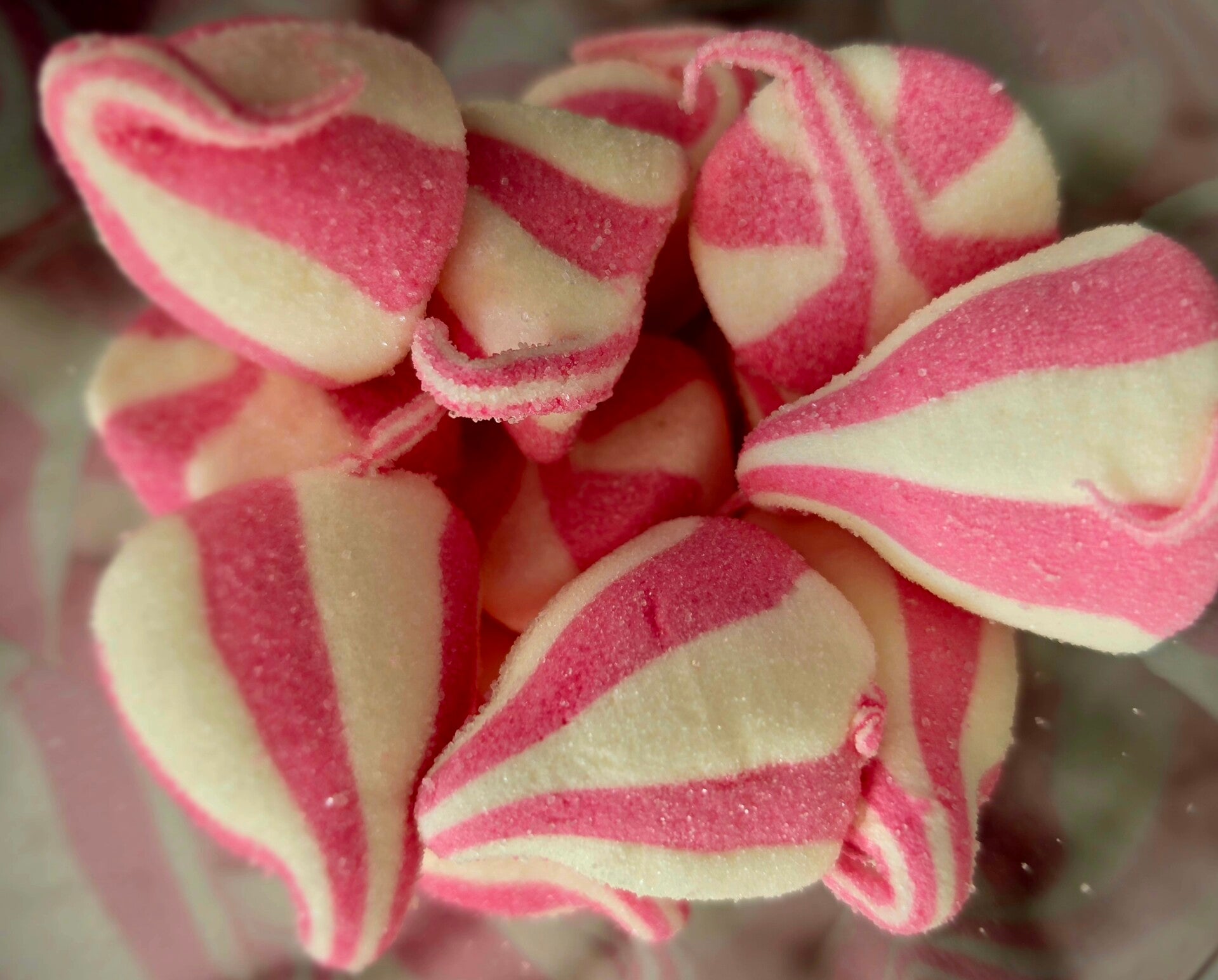 Speckbälle gestreift Pink weiß