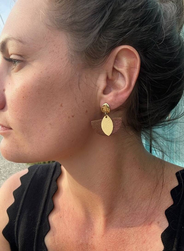 Boucles d'oreilles cuir balance