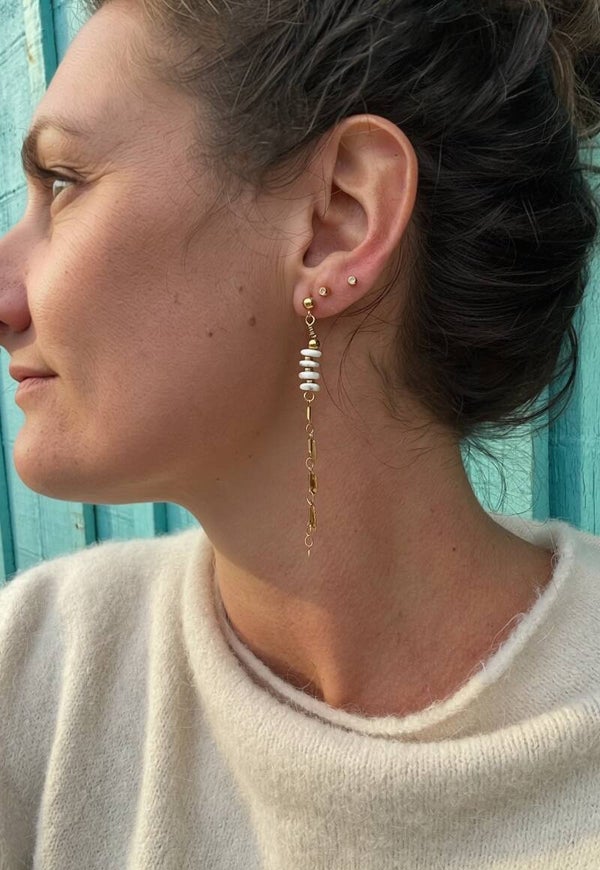 Boucles d'oreilles longues en pierres
