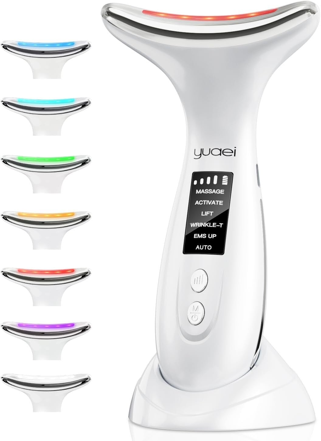 MASSAGIATORE VISO  Viso 7 Colori LED -  EMS Anti-rughe per Doppio Mento, Lifting Viso e  Collo