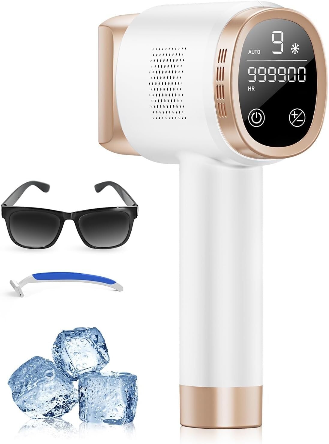 EPILATORE IPL con Raffreddamento, 800-1200NM - Epilatore a Luce Pulsata con 9 Livelli di Energia, Schermo Touch LCD per Donna e Uomo, Bikini, Ascelle, Viso, Corpo
