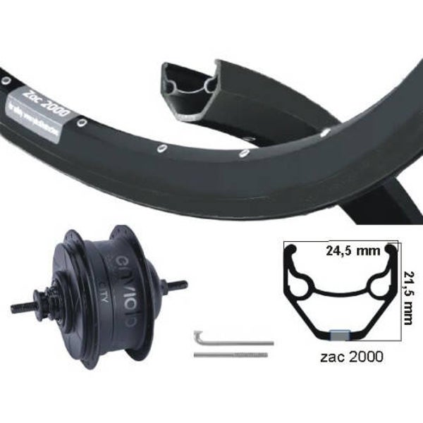 Achterwiel bakfiets.nl 26 inch 559 - Enviolo naaf - Schijfrem aansluiting
