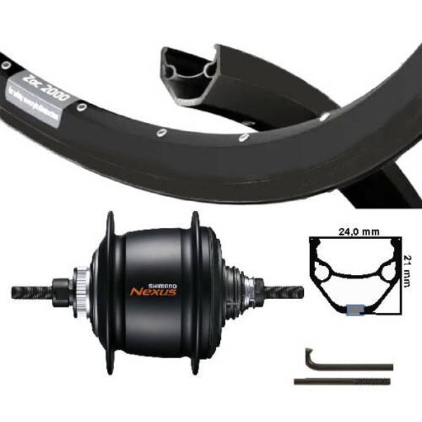 Achterwiel bakfiets. 26 inch 559 - Shimano 8 Di2 naaf - Schijfremaansluiting
