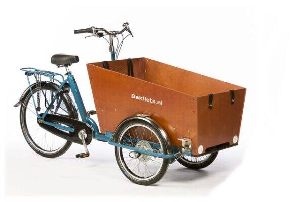 Bakfiets.nl CargoTrike Classic Wide Steps (petrolblauw) elektrische bakfiets