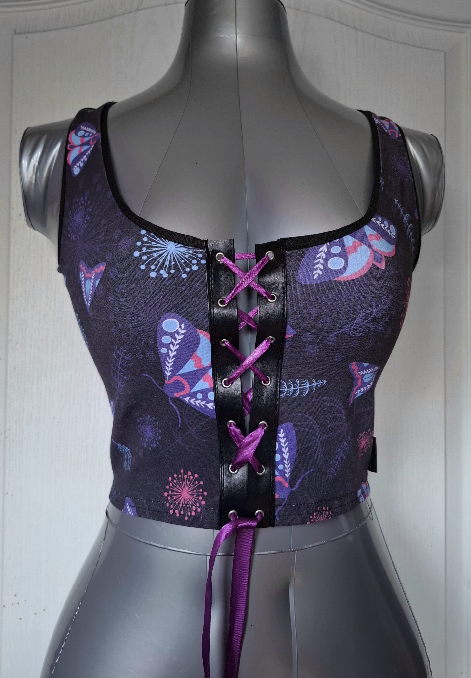 crop top bawełniany FIOLETOWE ĆMY