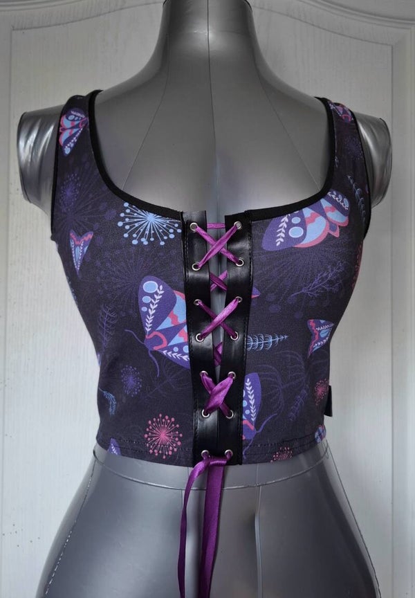 crop top bawełniany FIOLETOWE ĆMY