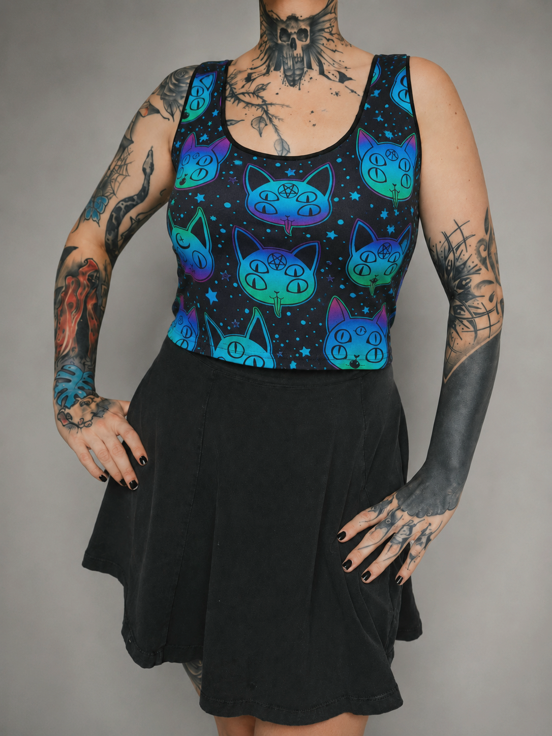 crop top TĘCZOWE KOTY